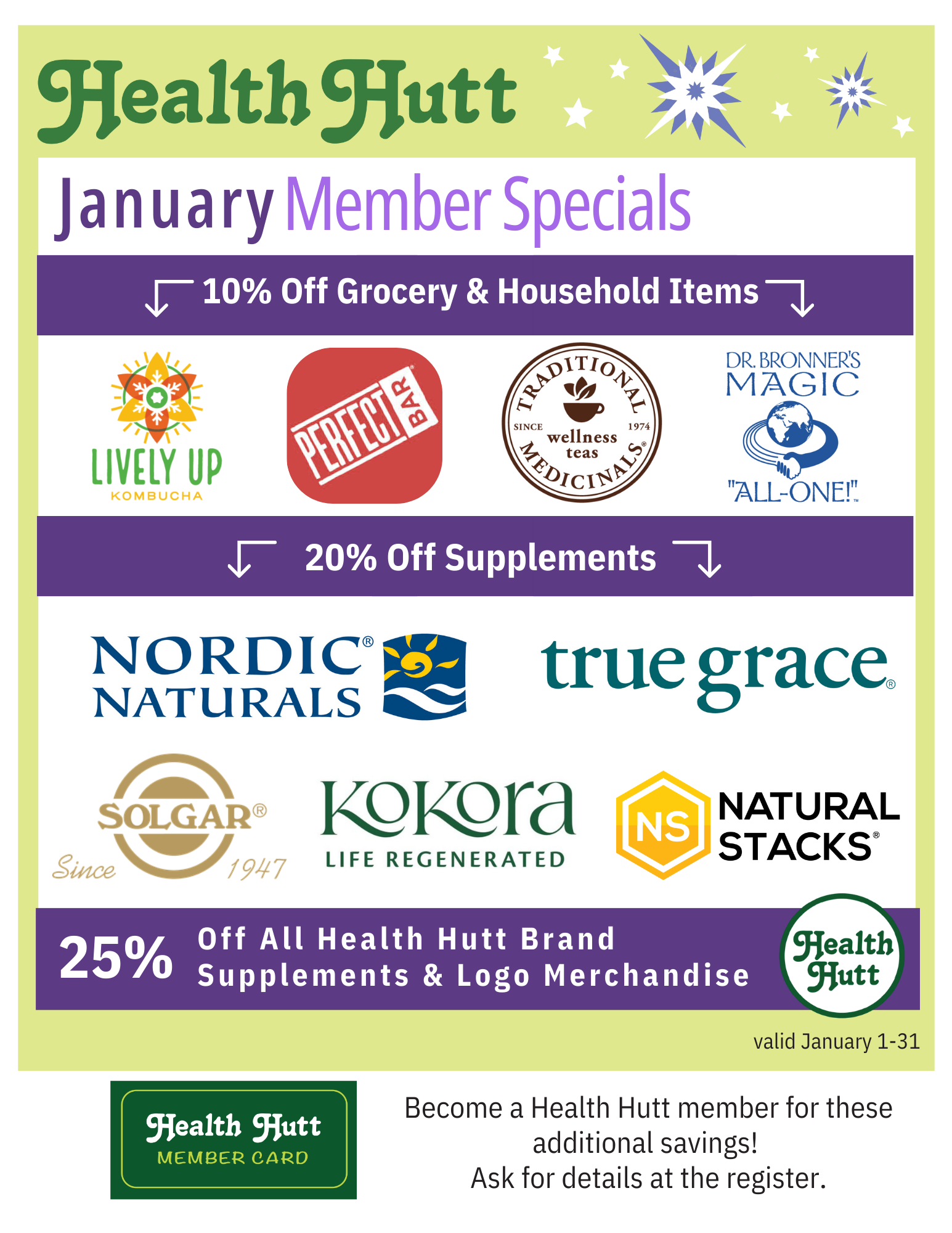 Health Hutt Specials Flyer - January 25