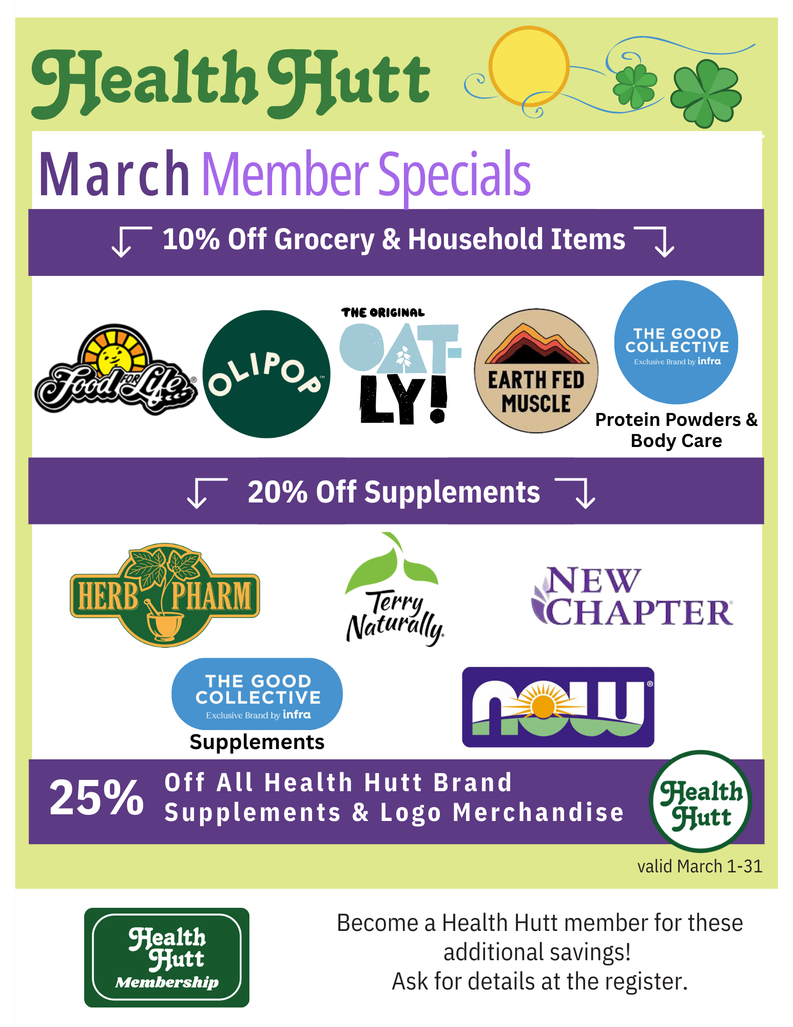 Health Hutt Specials Flyer - March 26