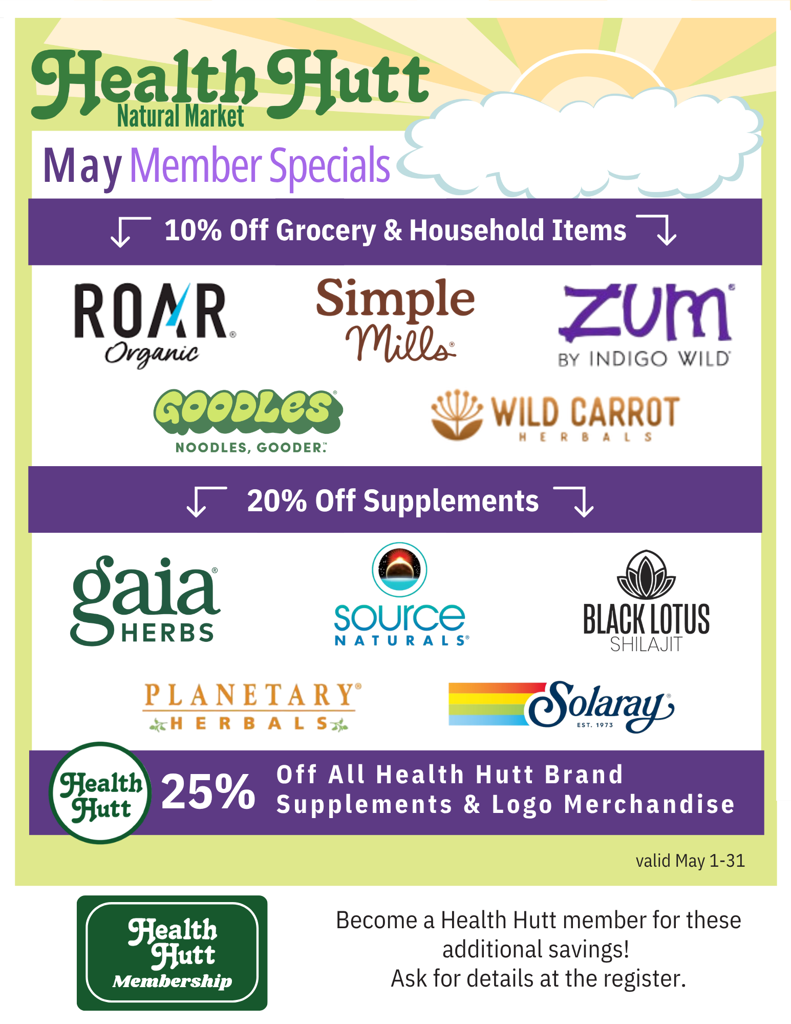 Health Hutt Specials Flyer - May 26